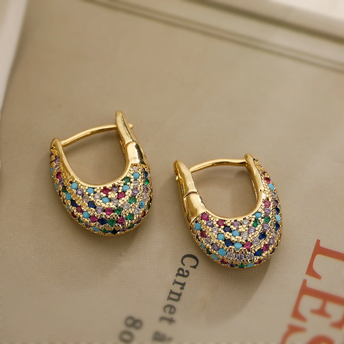 Elegante Farbige Einlegekristalle Ohrringe | Shop Nory