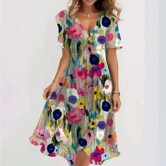 Luftiges Chiffonkleid mit Blumenmuster