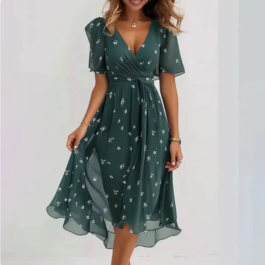 Luftiges Chiffonkleid mit Blumenmuster