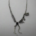 Große Silbere Gothic Dinosaurier-Skelett Statement-Halskette | Shop Nory