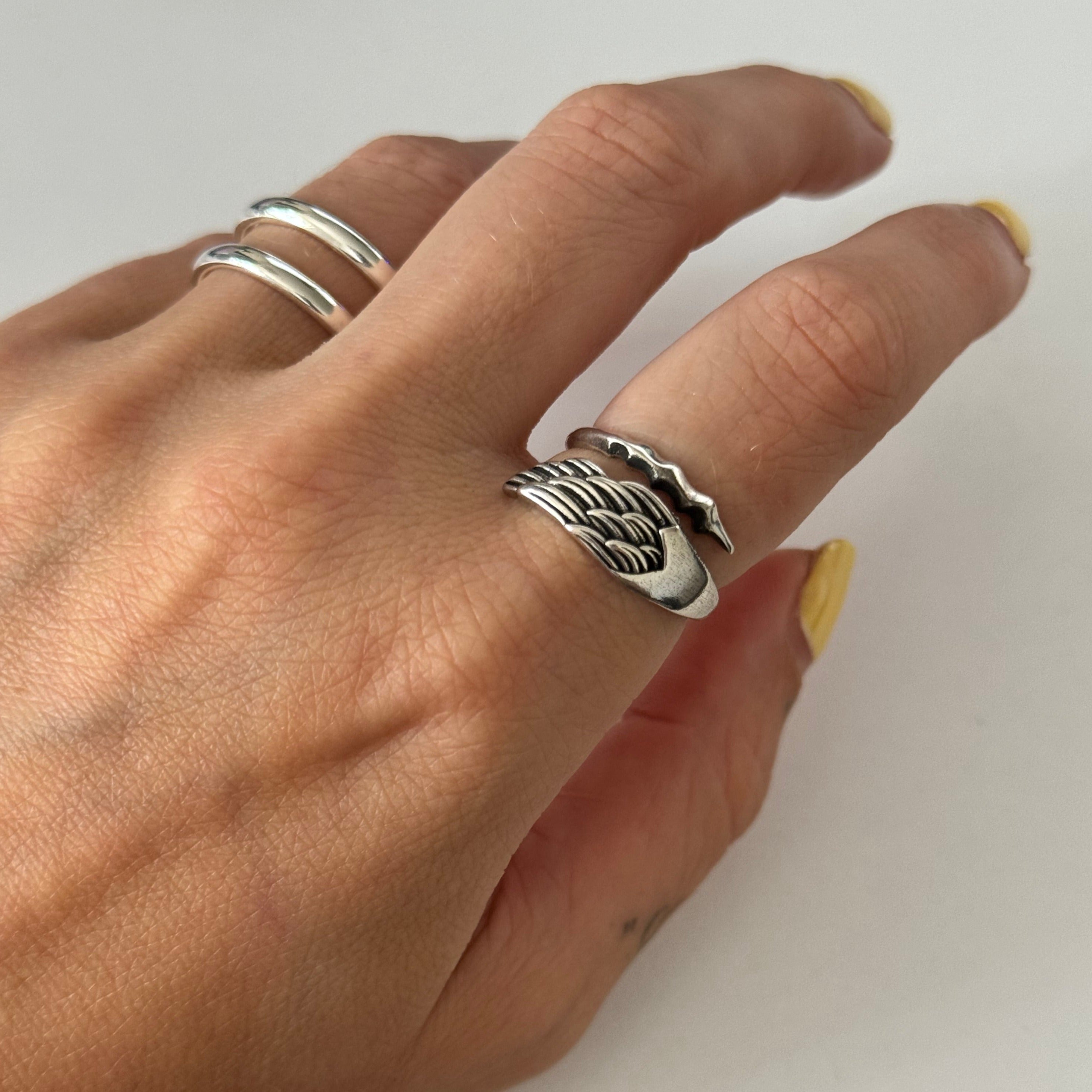 Sterling Silver Angel Wing Wrap Ring | Shop Nory