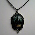 Silver Gothic Cameo Frame Charm Necklace | Shop Nory