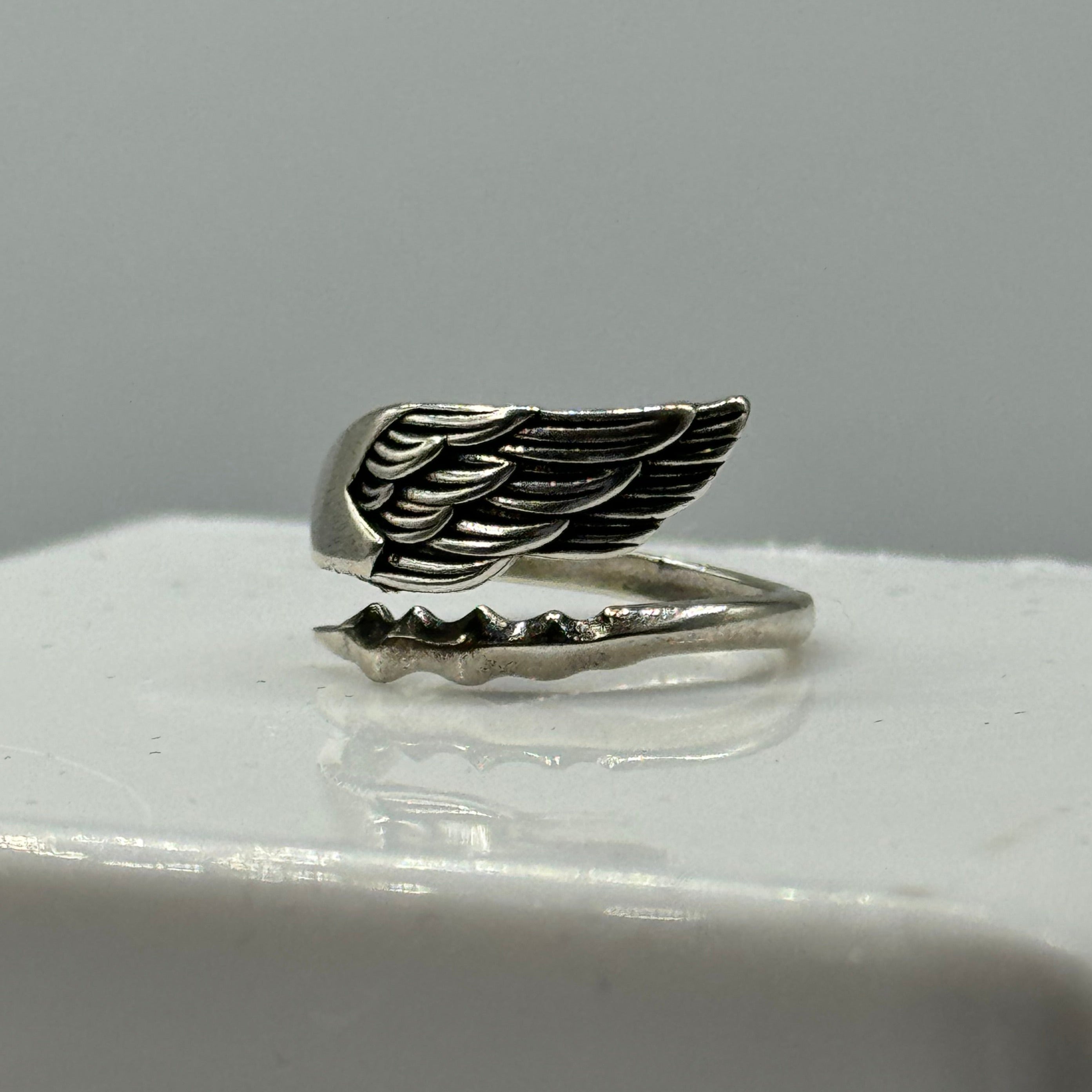 Sterling Silver Angel Wing Wrap Ring | Shop Nory