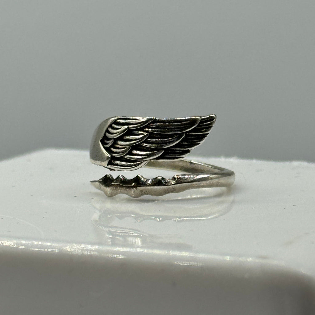Sterling Silber Engel Flügel Wickelring | Shop Nory