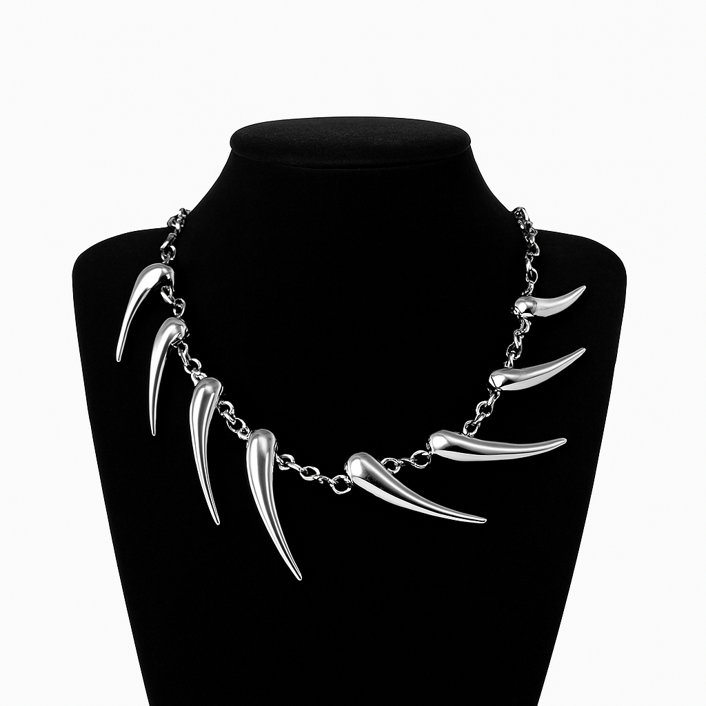 Gothic Silver Teardrop Statement Choker Necklace | Shop Nory