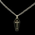Silver Gothic Black Coffin Charm Necklace | Shop Nory