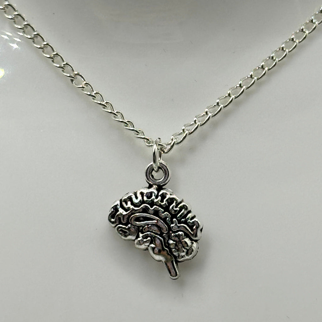 Silver Gothic Brain Charm Necklace | Shop Nory