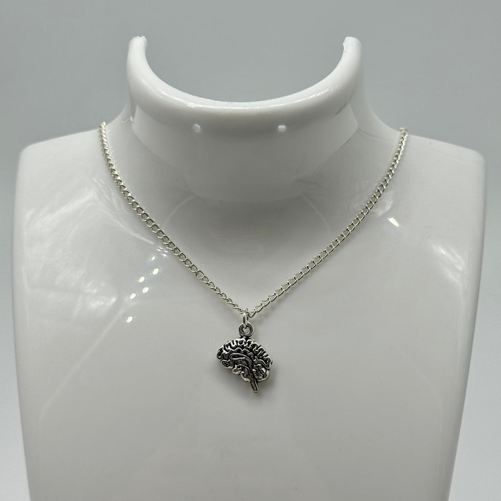 Silver Gothic Brain Charm Necklace | Shop Nory