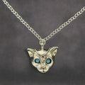 Silver Mystic Blue Eyed Leopard Charm Necklace | Shop Nory
