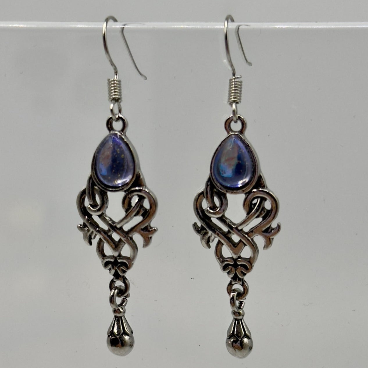 Silver Gothic Moonstone Drop Earrings | Shop Nory