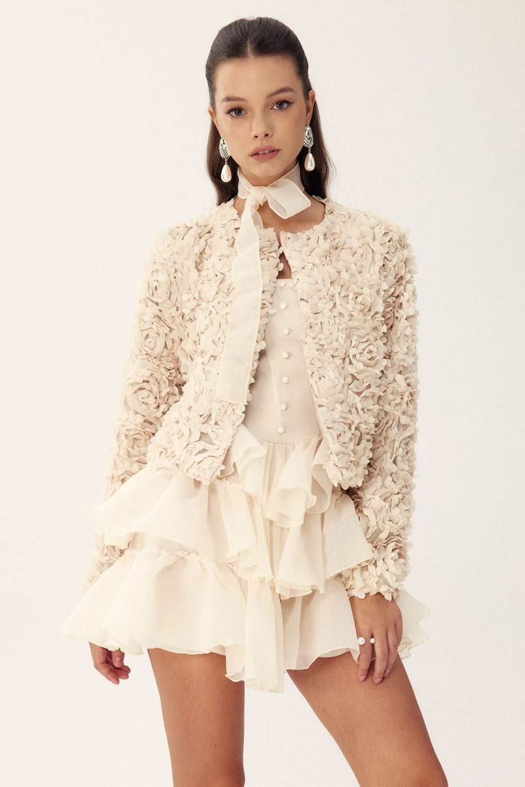 Floral Applikation Kurzjacke
