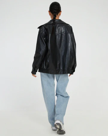 Oversized Lederjacke