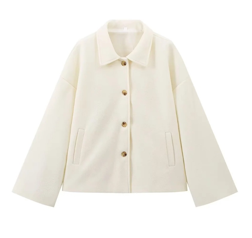 Wolljacke mit Knöpfen Wollmischung Elegant und Warm