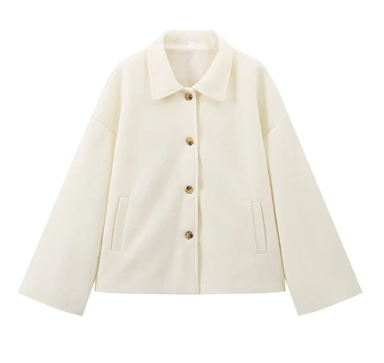 Wolljacke mit Knöpfen Wollmischung Elegant und Warm