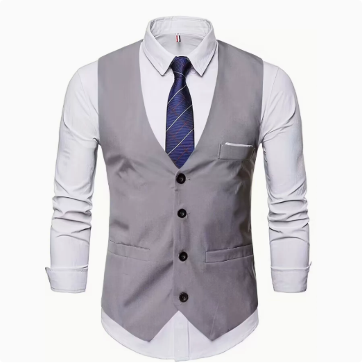 Herren elegante Anzugweste mit praktischen Taschen und modischem Design