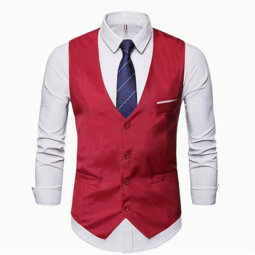 Herren elegante Anzugweste mit praktischen Taschen und modischem Design