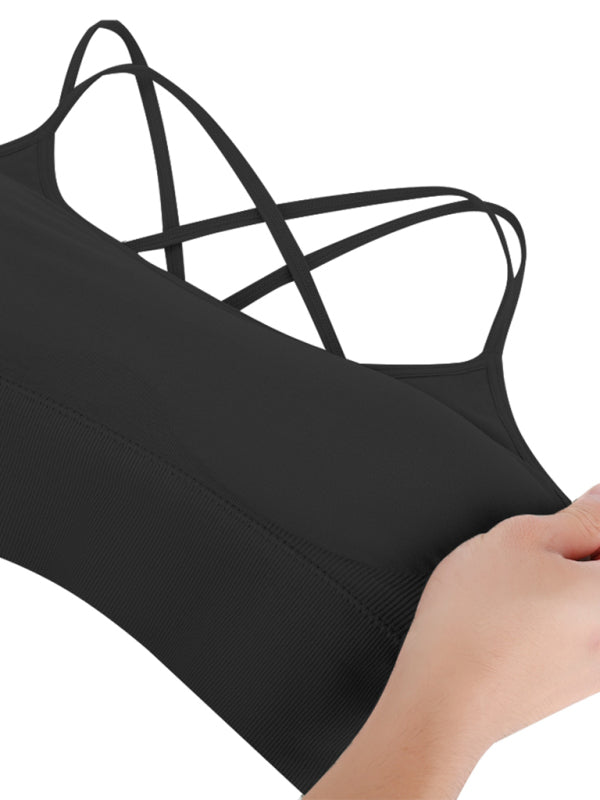 3Er Pack Damen Sport Bh Gepolstert Crisscross Yoga Bh Nahtlos Mittel Impact Fitness Activewear