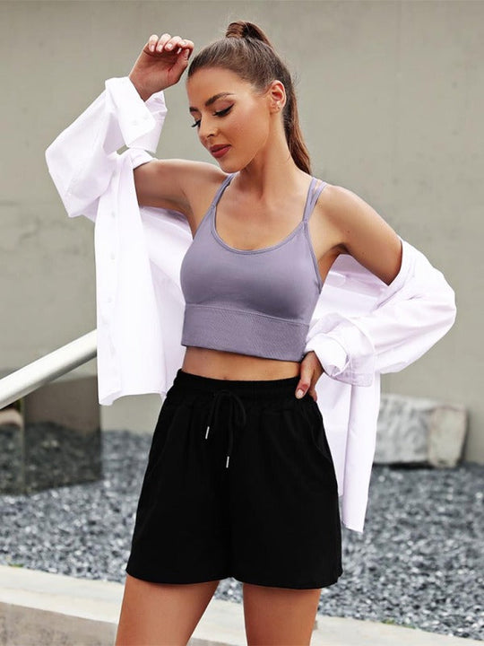 3Er Pack Damen Sport Bh Gepolstert Crisscross Yoga Bh Nahtlos Mittel Impact Fitness Activewear