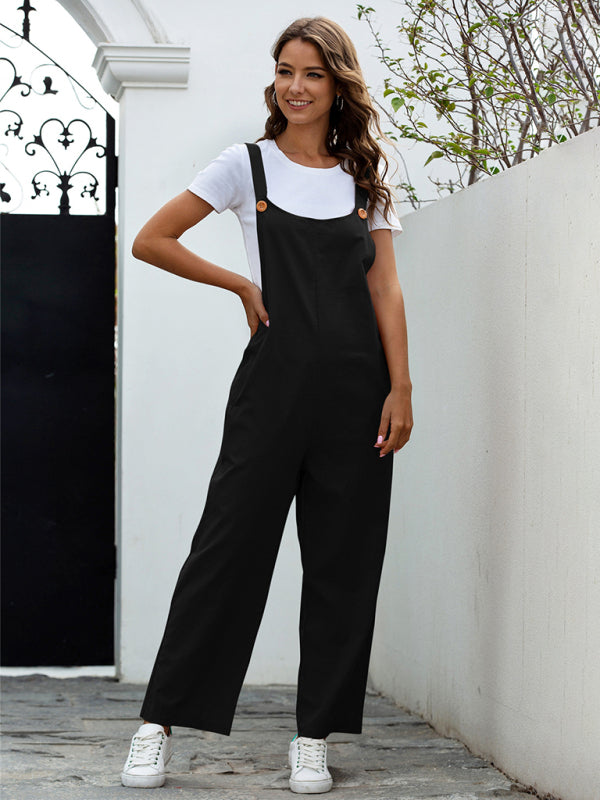 Damen GewShopnoryte Retro Lässige Lange Latzhose