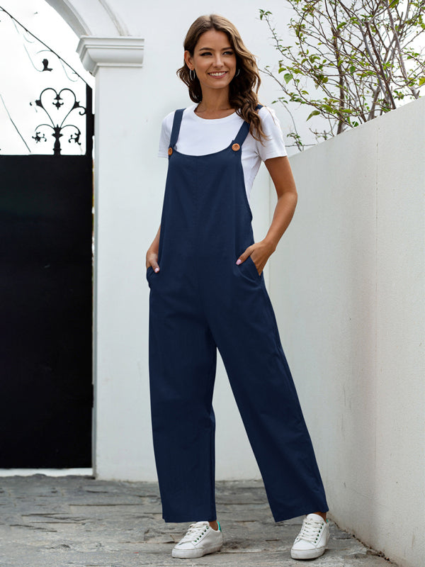 Damen GewShopnoryte Retro Lässige Lange Latzhose