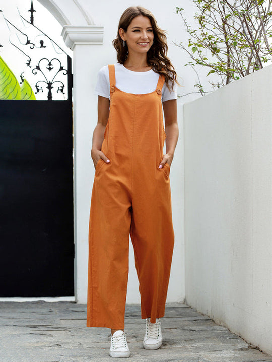 Damen GewShopnoryte Retro Lässige Lange Latzhose