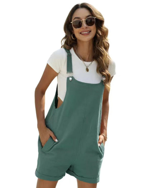 Shopnory | Damen Verstellbare Lässige Lockere Overall-Shorts aus Baumwolle