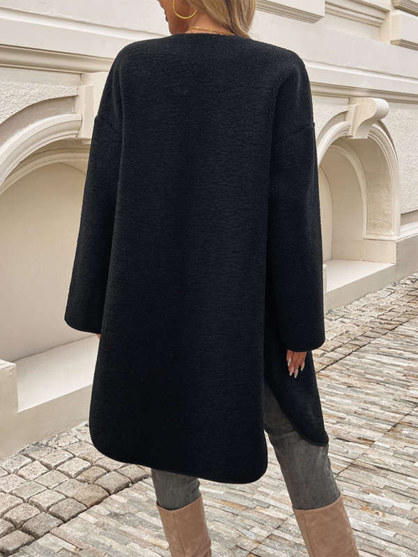 Shopnory | Teddyjacke - Damenoberbekleidung mit Knöpfen und Taschen