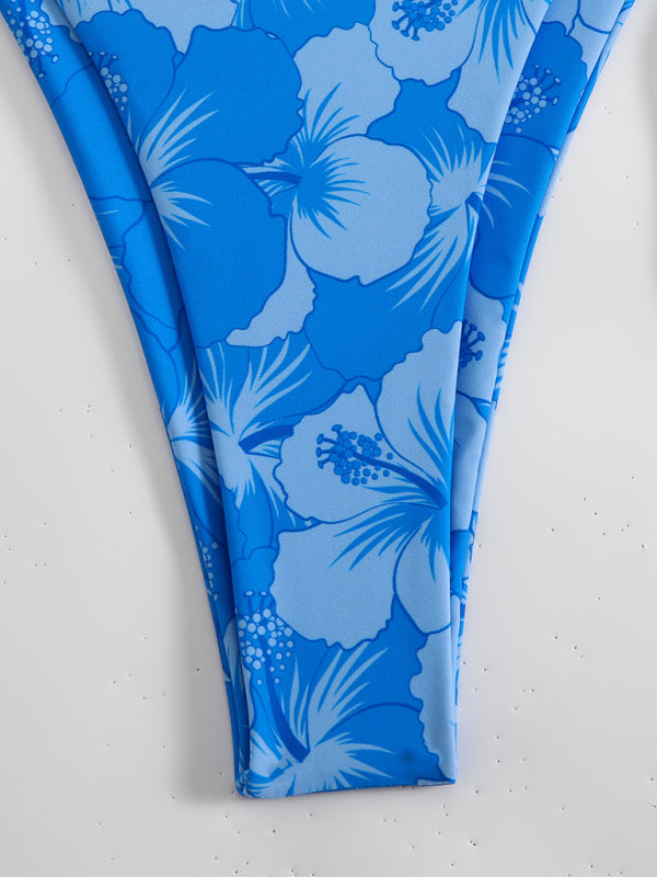 Blumenmuster Halterneck-Bikini