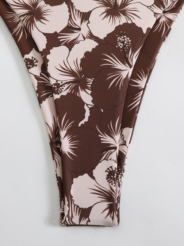 Blumenmuster Halterneck-Bikini