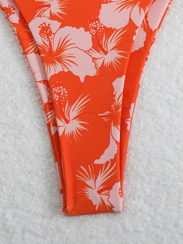 Blumenmuster Halterneck-Bikini