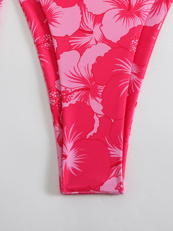Blumenmuster Halterneck-Bikini