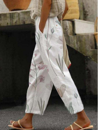 Hose Botanical Floral für Frauen
