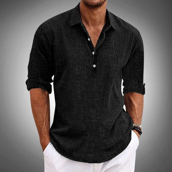 ShopNory | Herren Langarm-Poloshirt mit Knopfleiste