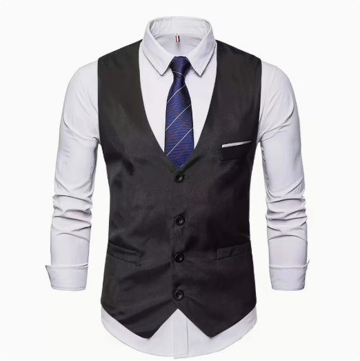 Herren elegante Anzugweste mit praktischen Taschen und modischem Design