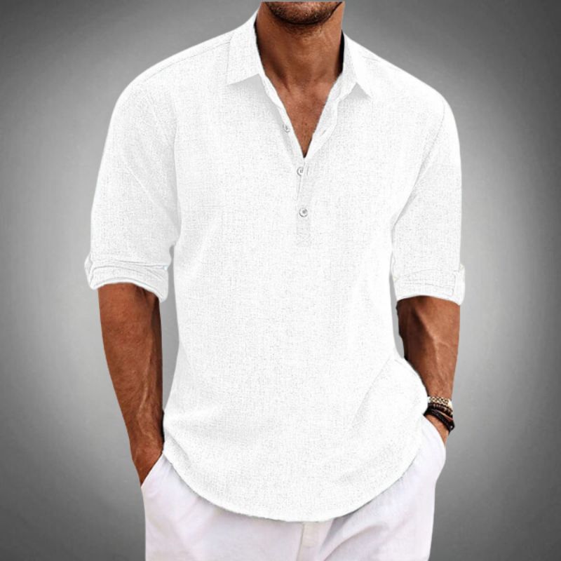 ShopNory | Herren Langarm-Poloshirt mit Knopfleiste