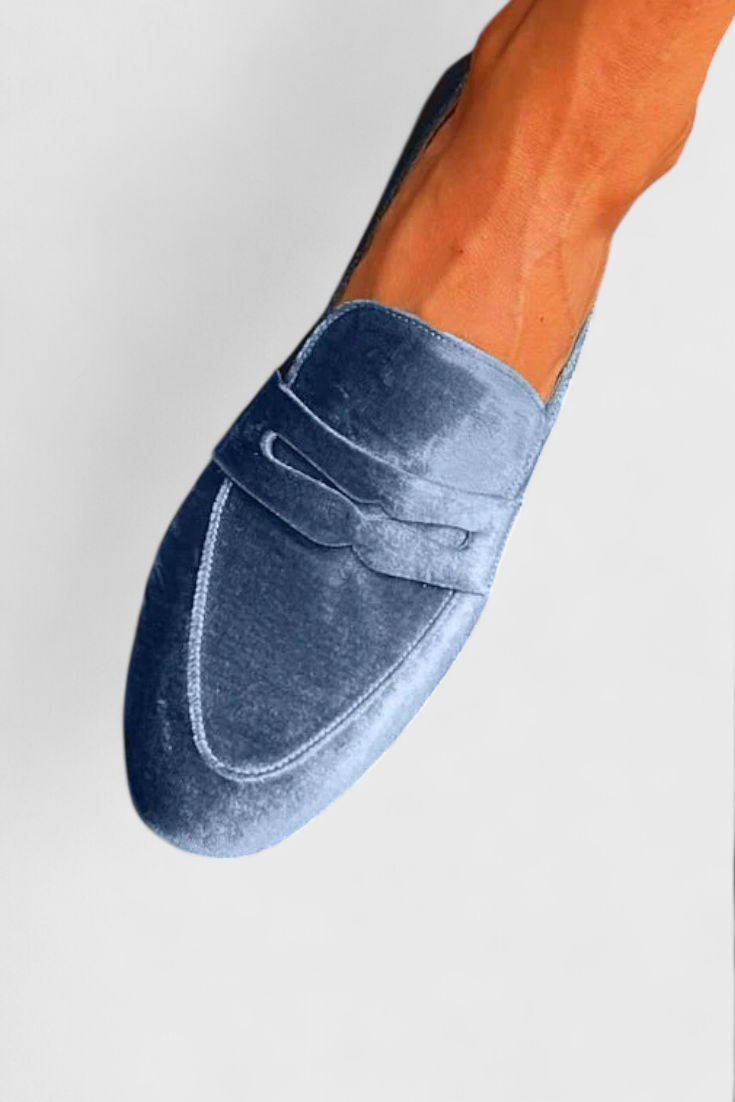 Samt-Loafer im Patchwork-Stil