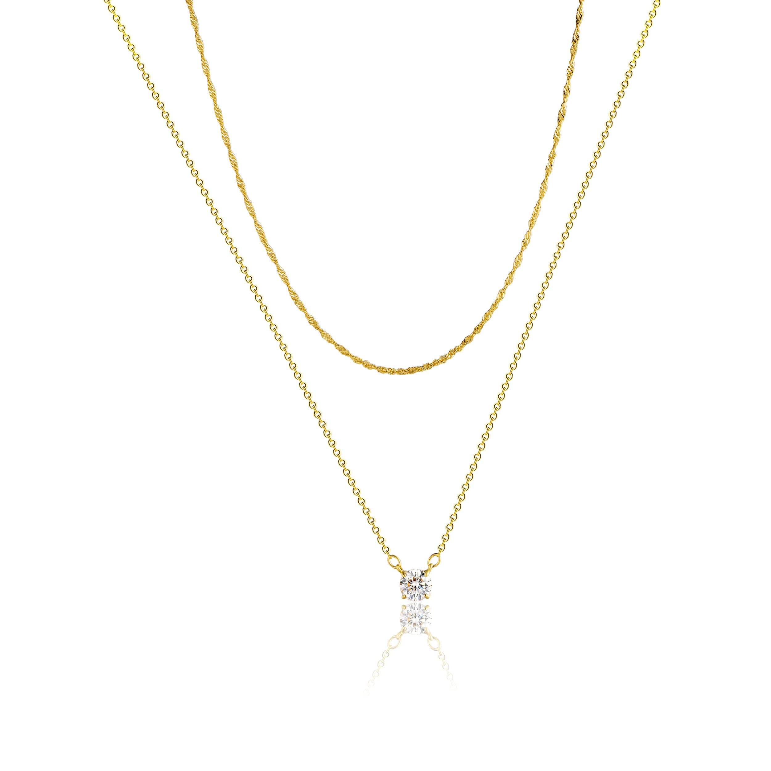 Gold Filled cubic Zirkonia Halsketten | Shop Nory