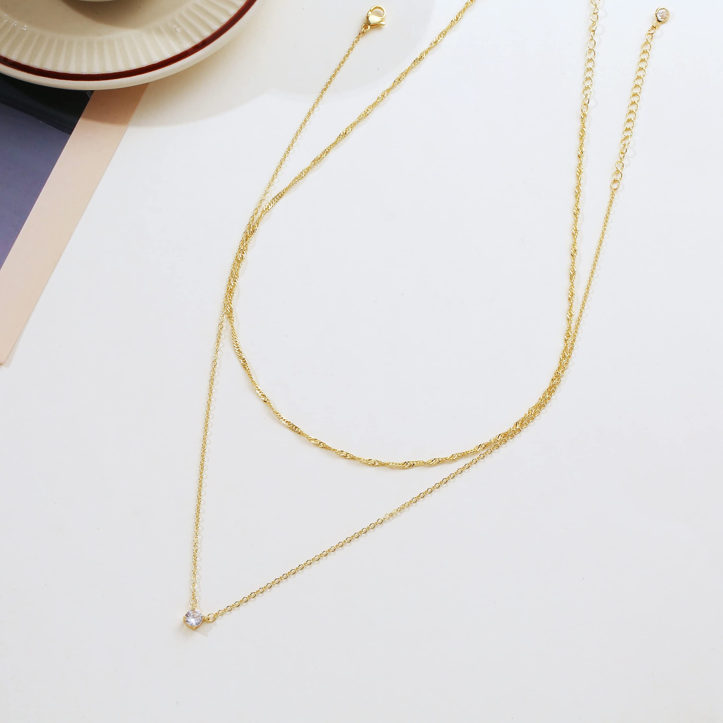 Gold Filled cubic Zirkonia Halsketten | Shop Nory