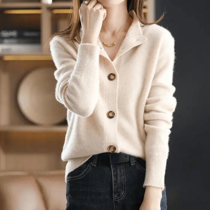 Luxuriöse Kaschmir Strickjacke