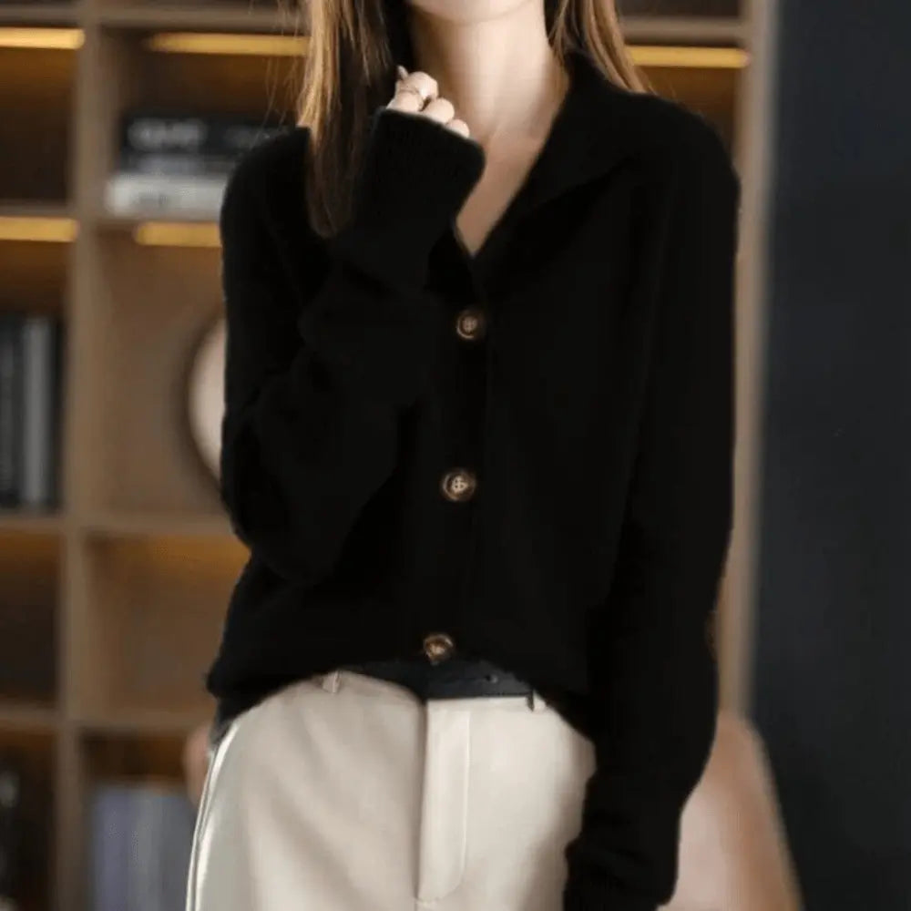 Luxuriöse Kaschmir Strickjacke