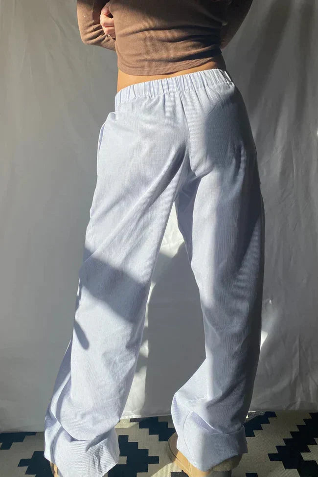 Loose fit Gestreift Elastisch Taille Hose