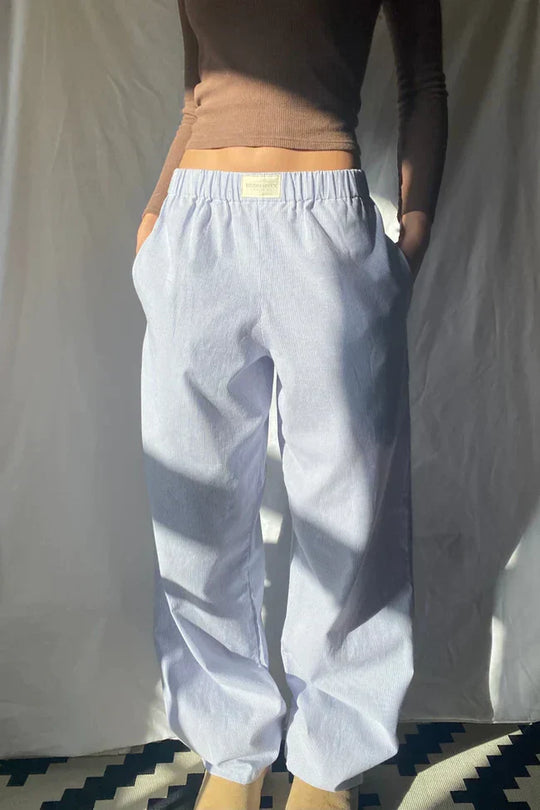 Loose fit Gestreift Elastisch Taille Hose