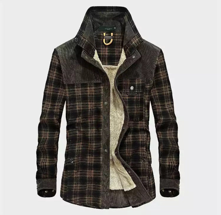 Herren Sherpa gefütterte Karo Hemdjacke