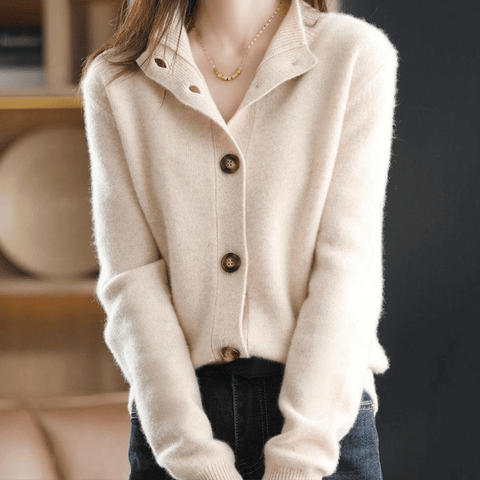 Luxuriöse Kaschmir Strickjacke
