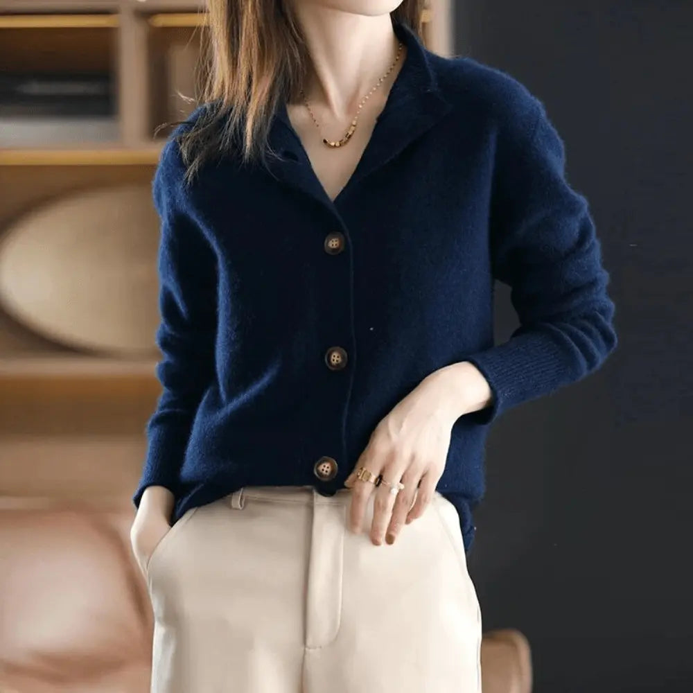 Luxuriöse Kaschmir Strickjacke
