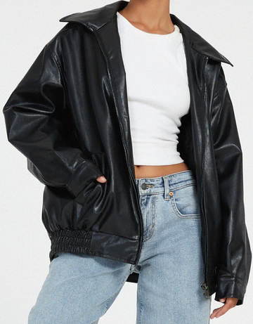 Oversized Lederjacke