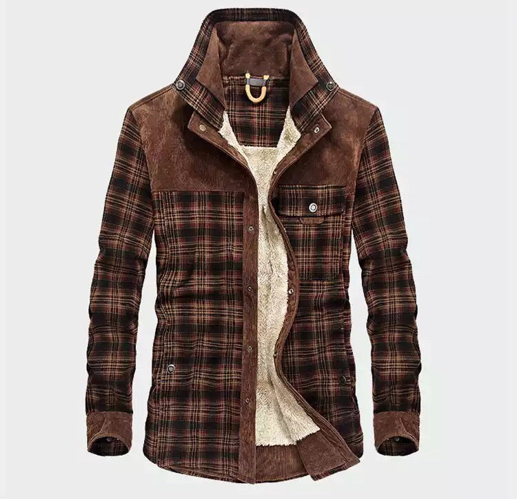 Herren Sherpa gefütterte Karo Hemdjacke