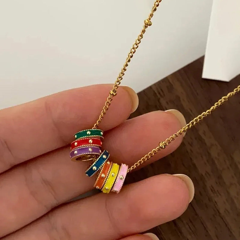Bunte Halskette Mit Bohemian-Anhänger | Shop Nory