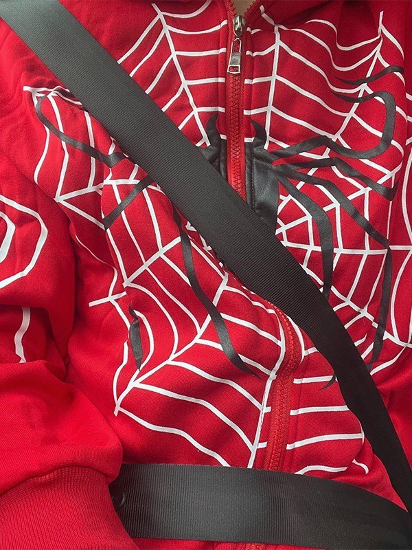 Hoodie mit Reißverschluss Und Spider-Logo