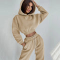 Shopnory | Lounge Kleid Lockere Passform Kurzer Kapuzenpullover Verstellbarer Kordelzugbund